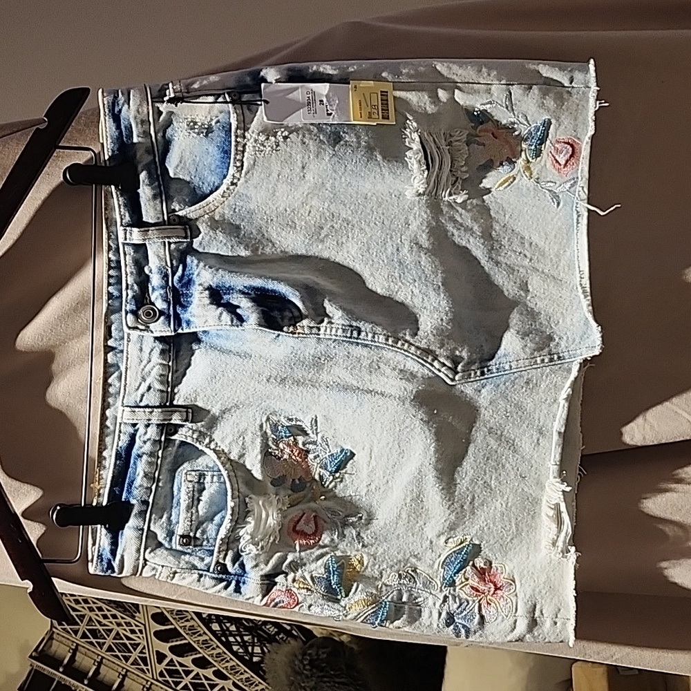 Denim mini skirt